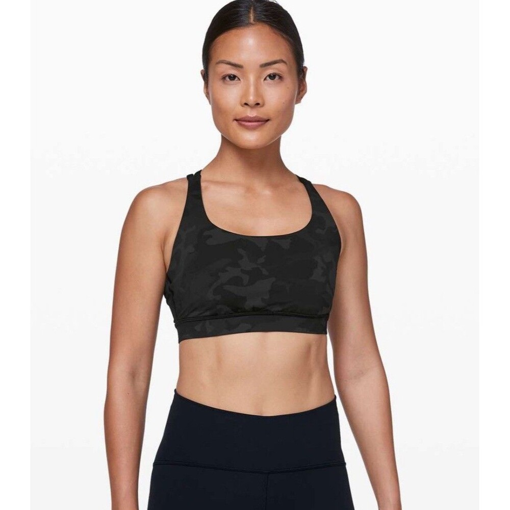 Lululemon Energy Bra Medium Support B–C Cup Yoga Running Hiking Sports Bra Sz 8
